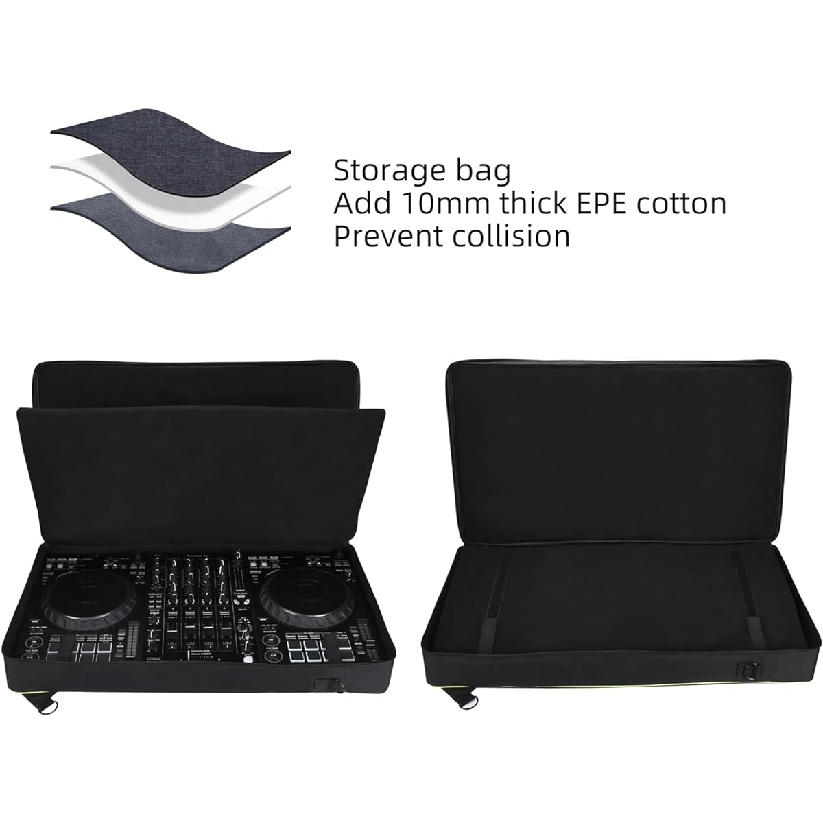 Seracle Carry Case Portable Bag Travel Case for DDJ FLX10 / DDJ 1000 / DDJ 1000SRT Portable Controller and DJ Headphones (Black)