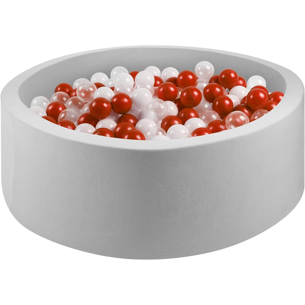 CROWNZONEE Foam Ball Pit for Kids Babies Toddlers Round Soft Ball Pit Kids Ball Pool Kids Memory Ball Pit Great Gift for Kids (Balls Not Included) 35" x 12" (Grey Ball Pit)