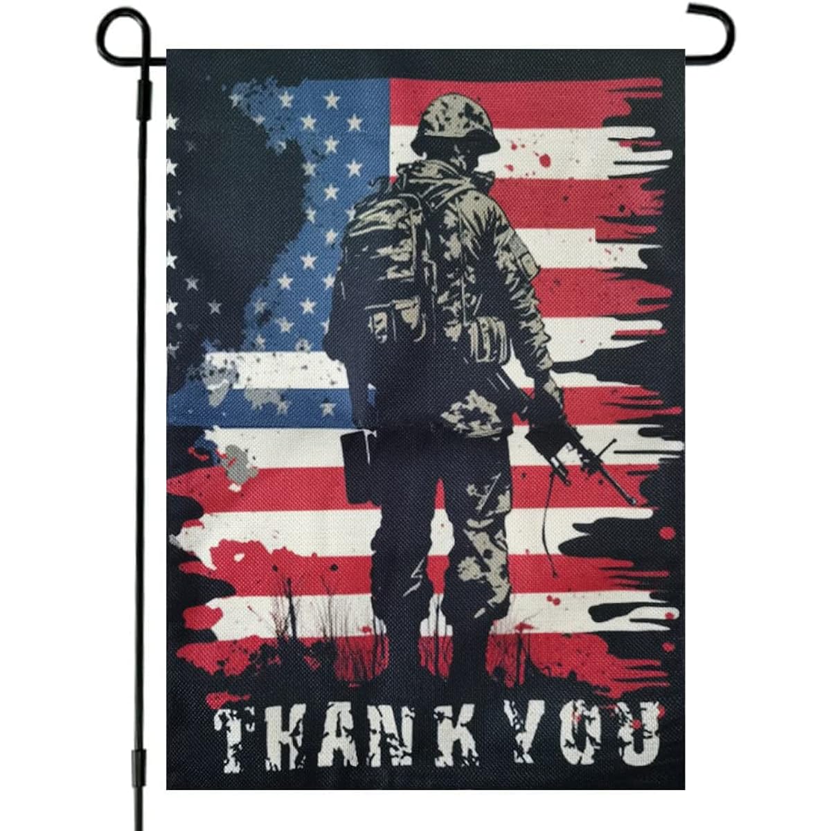 4th of July Garden Flag Welcome Star Patriotic Striped Independence Day Flag Vertical Double Sided Patriotic Memorial Day American Veterans Holiday Farm Home Outdoor Garden Decor 12.5 x 18 inches