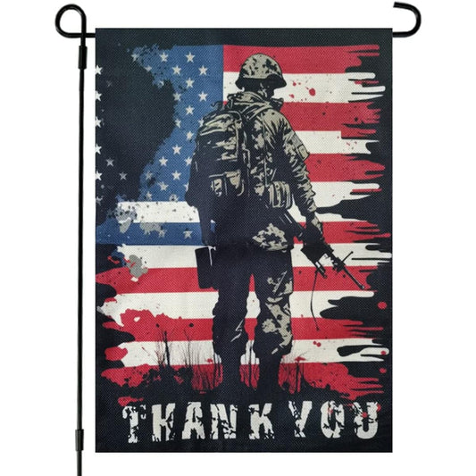 4th of July Garden Flag Welcome Star Patriotic Striped Independence Day Flag Vertical Double Sided Patriotic Memorial Day American Veterans Holiday Farm Home Outdoor Garden Decor 12.5 x 18 inches