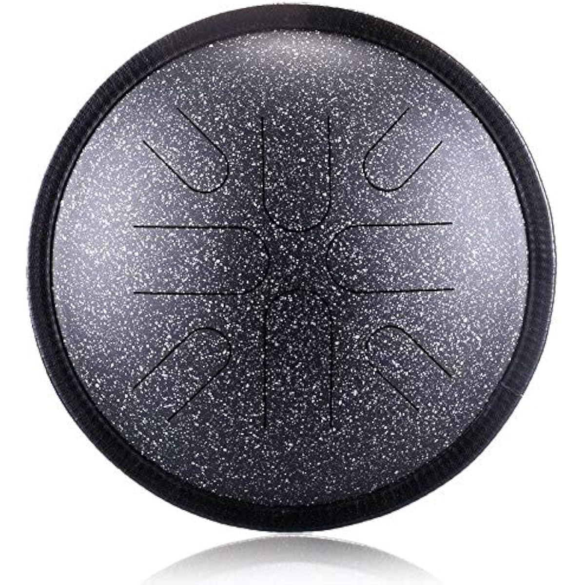 Tongue Drum 10 Inch 8 Tone Tune Travel Drum Ethereal Drum Steel Tongue Drum Leisure Percussion Instrument Yoga Meditation Handpan Suitable for Various Activities (Size:One Size; Color:Gloss Black)