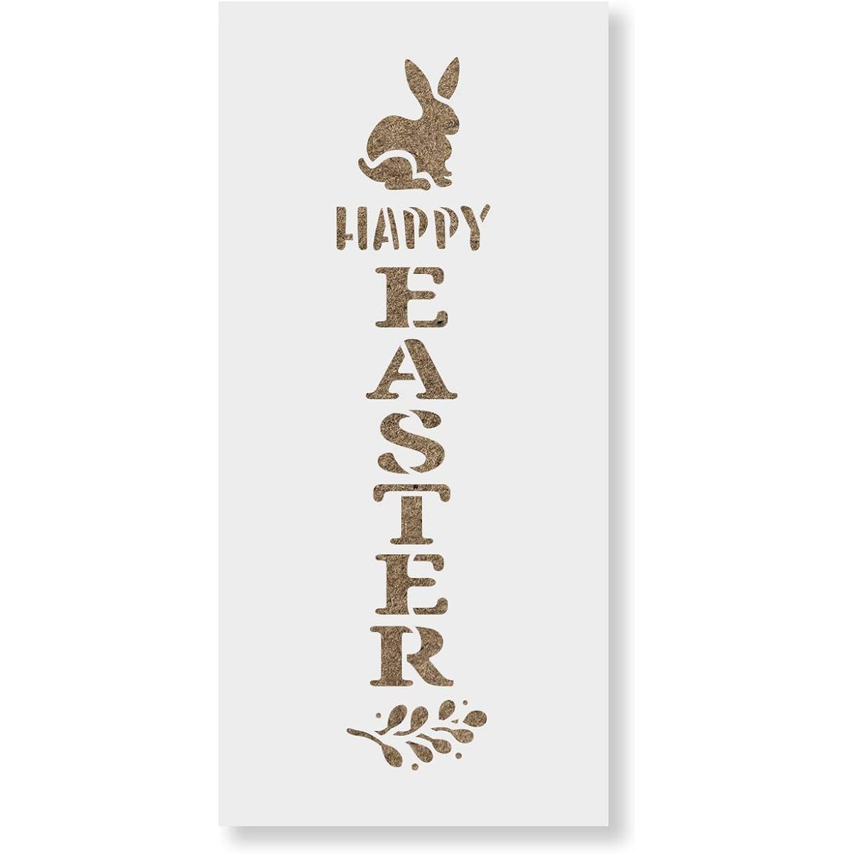 Happy Easter Vertical Sign Stencil - Reusable Stencil - DIY Happy Easter Vertical Sign Home Decoration, 55"x25", White