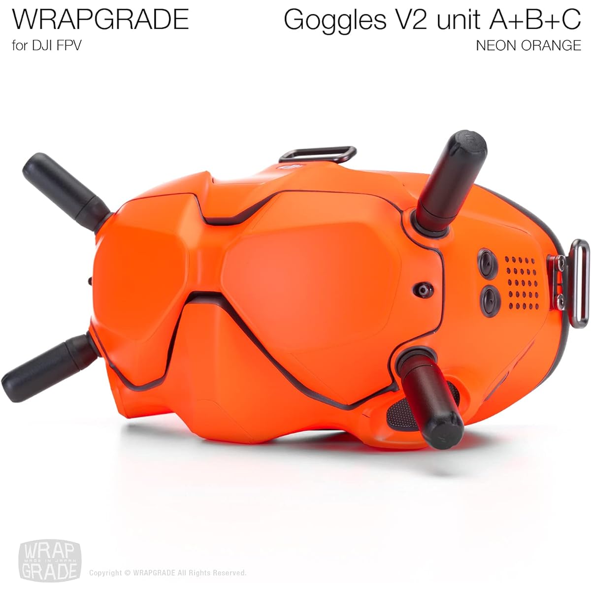 WRAPGRADE Skin Sticker for DJI FPV Goggles V2 (Neon Orange)