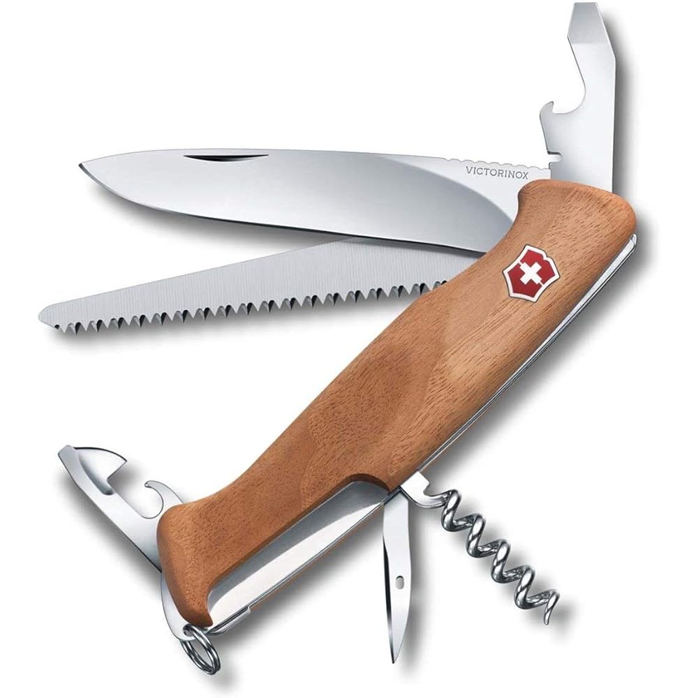 VICTORINOX Knife Ranger Wood 55 0.9561.63 [Domestic genuine product with warranty] & Military Knife Case 4.0822.4 [Domestic genuine product] [Set purchase]
