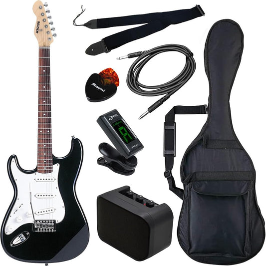 SELDER Electric Guitar Stratocaster Type Sakura Musical Instrument Original ST-23LH/BK Beginner's Basic Set Left-Handed