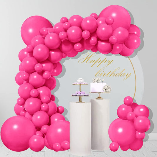 85pcs Hot Pink Balloons 18inch 12inch 10inch 5inch Latex Party Balloons for Birthday Party Decorations Baby Shower Wedding Anniversary Bachelorette Graduation