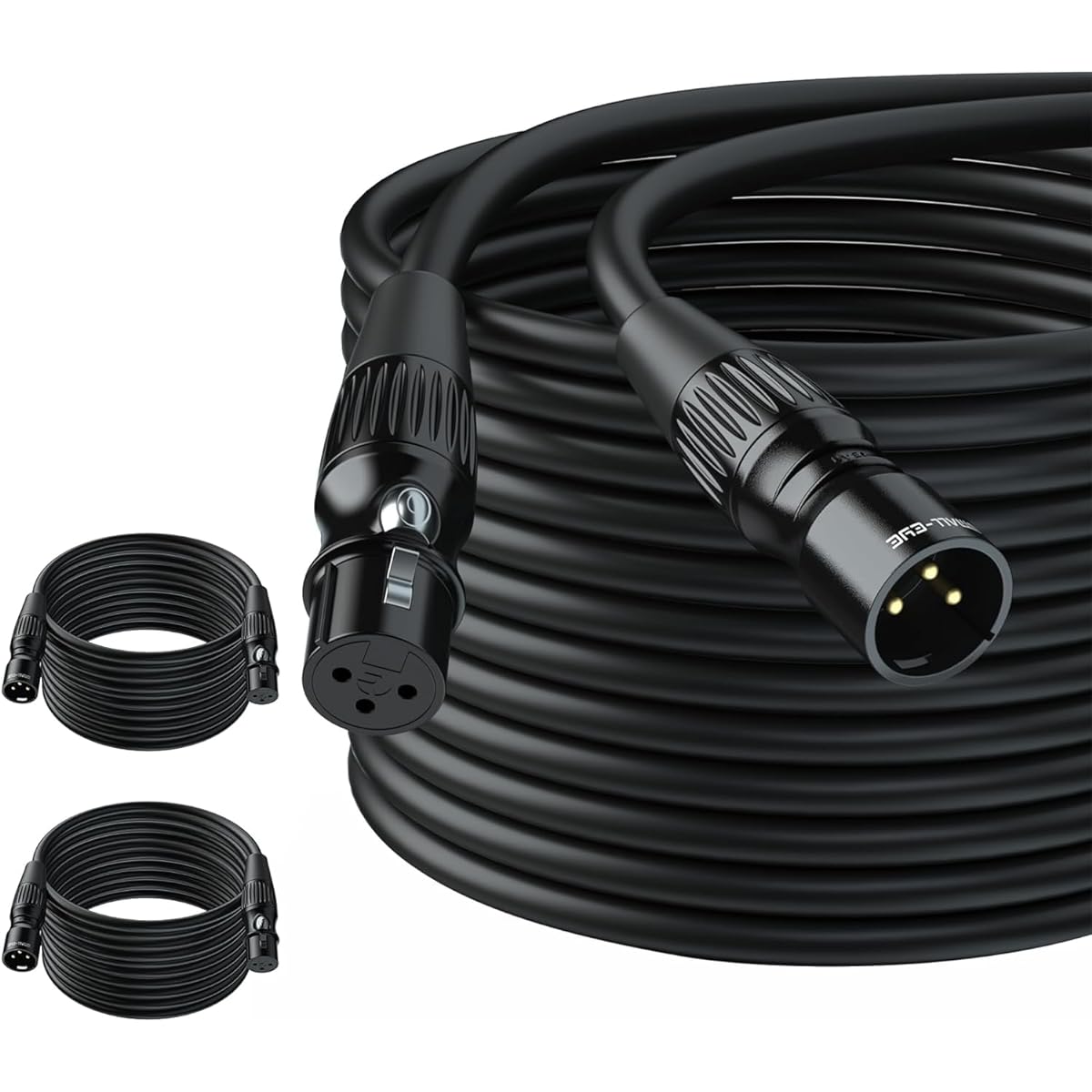 SMALL-EYE XLR Microphone Cable 50ft 2 Pack 3 Pin XLR Male to Female Patch Cord with Organizing Bag