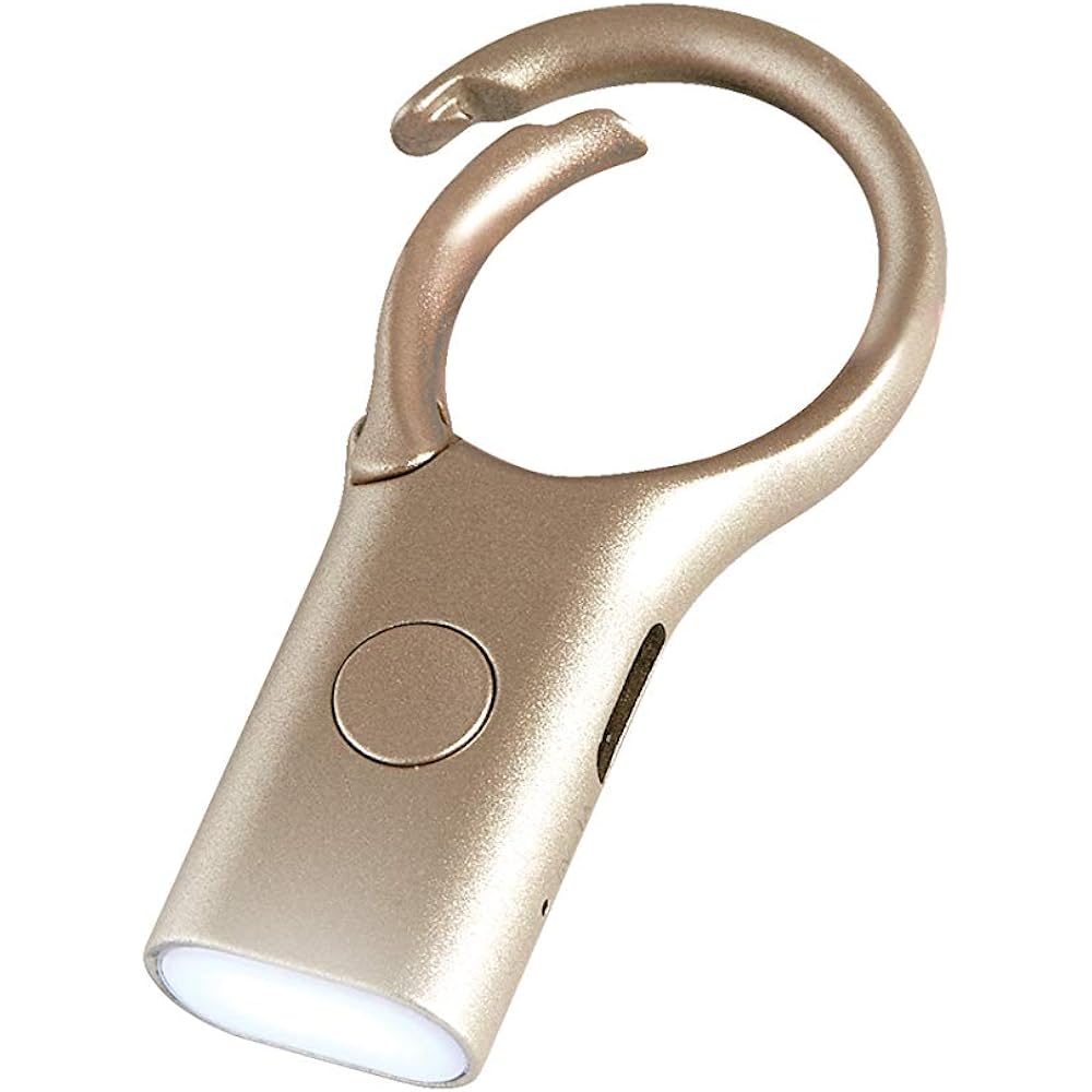 LEXON Mini LED Torch Key Ring with Hook LEXON NOMADAY LIGHT LL136D Gold