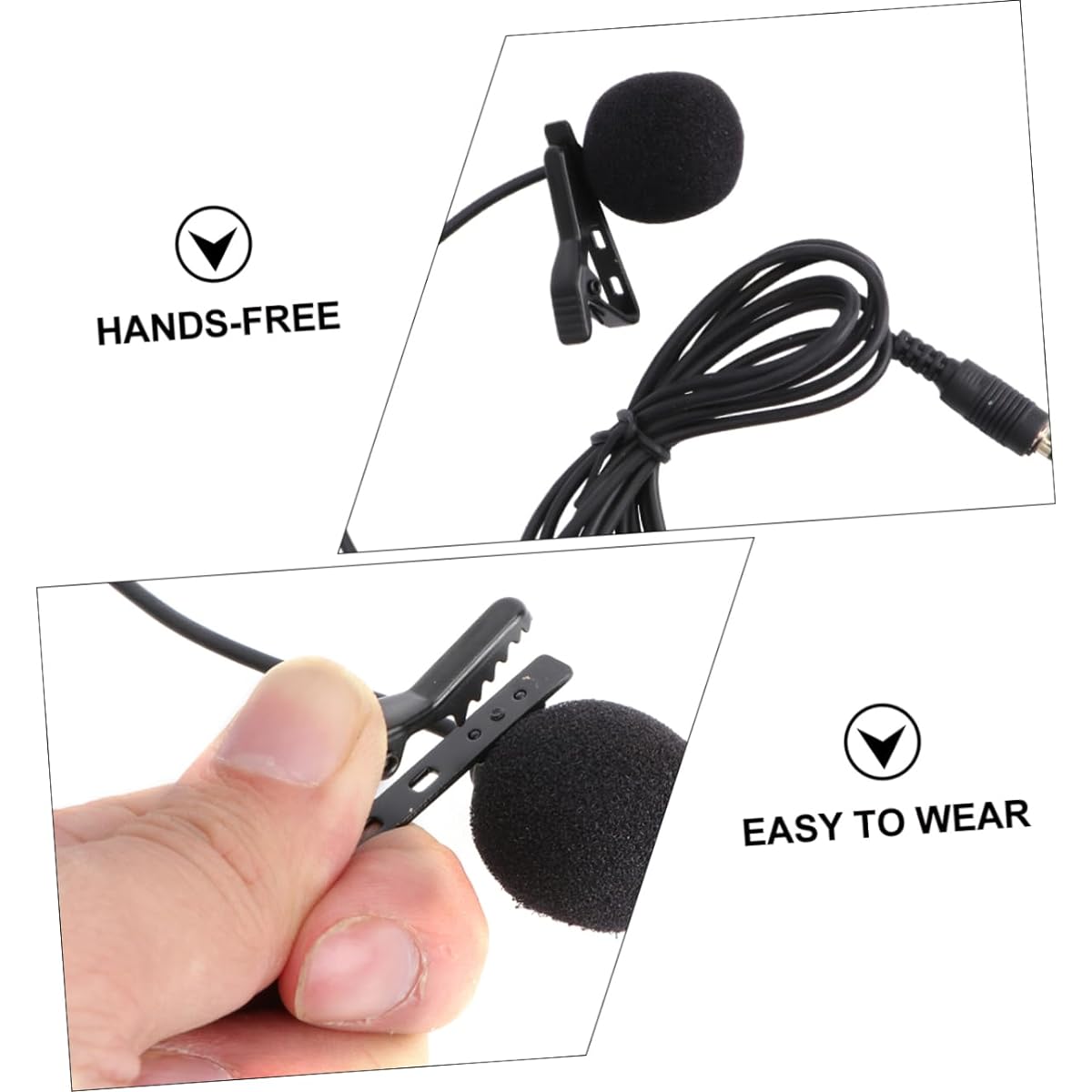 Hemobllo Mini Microphone Portable Clip Lapel Lapel Lapel Condenser Wired Microphone for Mobile Phone Camera Laptop (Black)