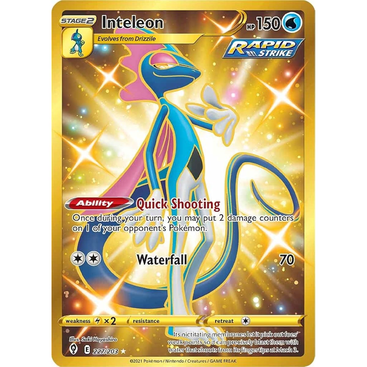 Inteleon - 227/203 - Secret Rare - Sword & Shield - Evolving Sky
