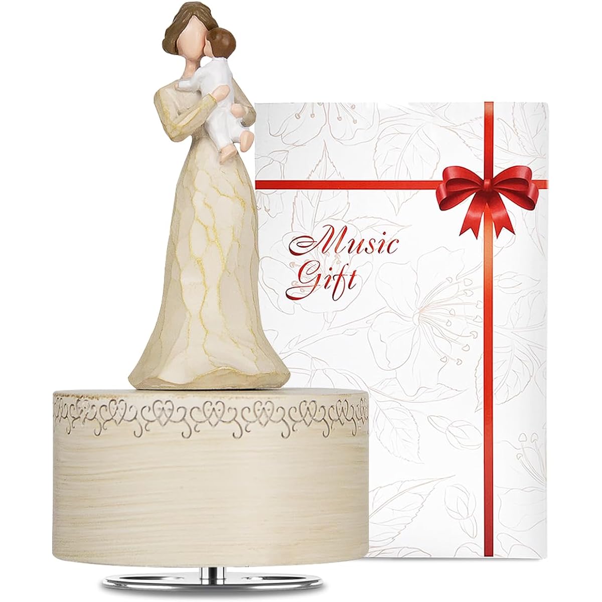 Saeifin Music Box Gifts for Mom, Mother and Baby Sculpture Statue, Hand Painted Collectible Figurine, Baby Gifts from Mom, Mother's Day, Thanksgiving, Birthday Gifts for Mom and Baby, You are My Sunshine
