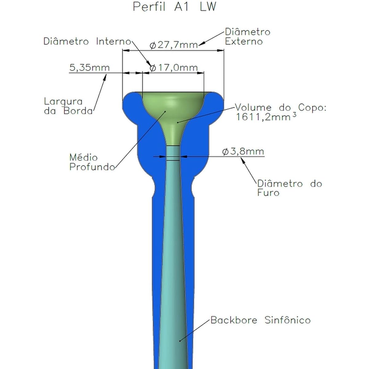 A1 Padovani Trumpet Mouthpiece Lightweight