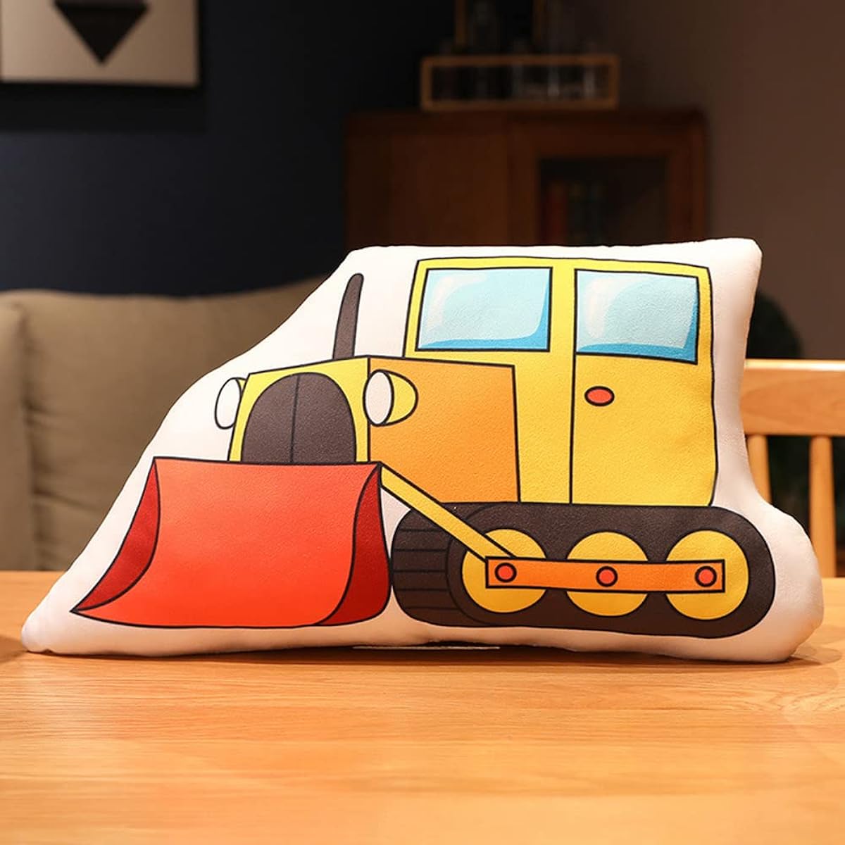 XItbyja 3D Bulldozer Truck Plush Toy Engineering Vehicle Squishy Plush Pillow Sofa Throw Pillow Cushion 19.6"