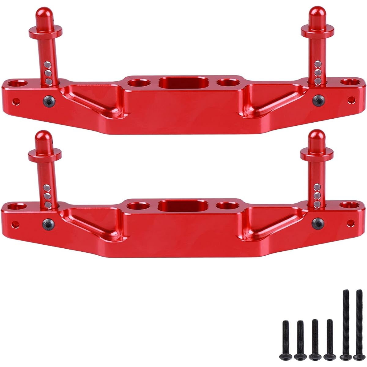 AIMROCK Aluminum Front & Rear Body Post Mount Set with Body Post Upgrade Parts for 1/7 Felony 6S BLX Street Bash Allroad Muscle Car RTR (Red)
