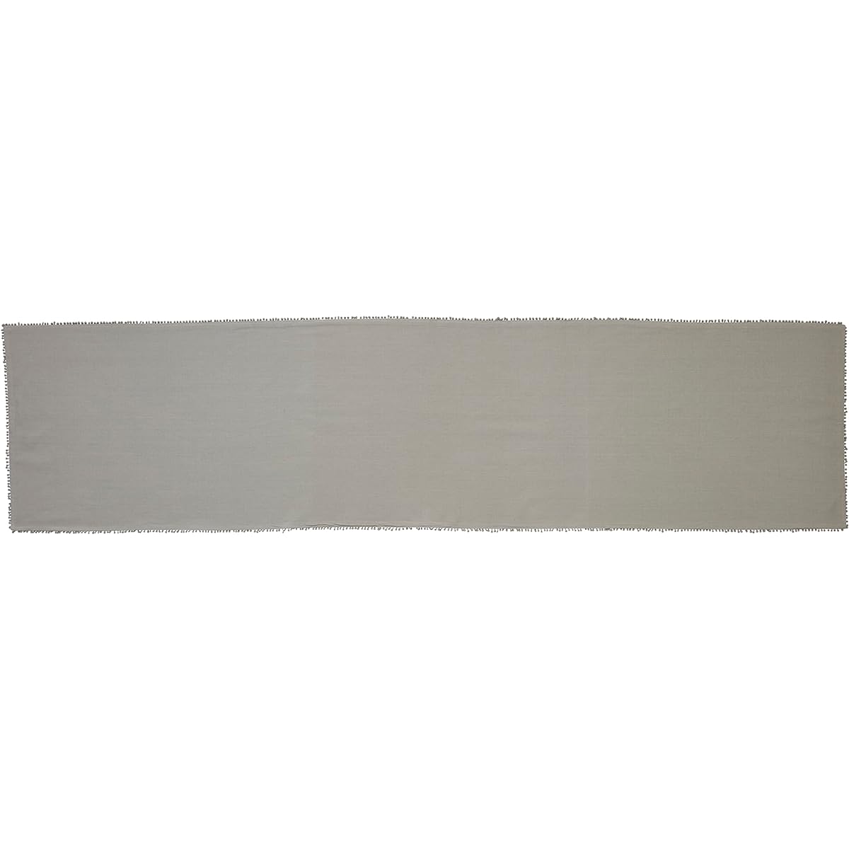 Mud Pie Grey Pom Pom Trim Table Runner