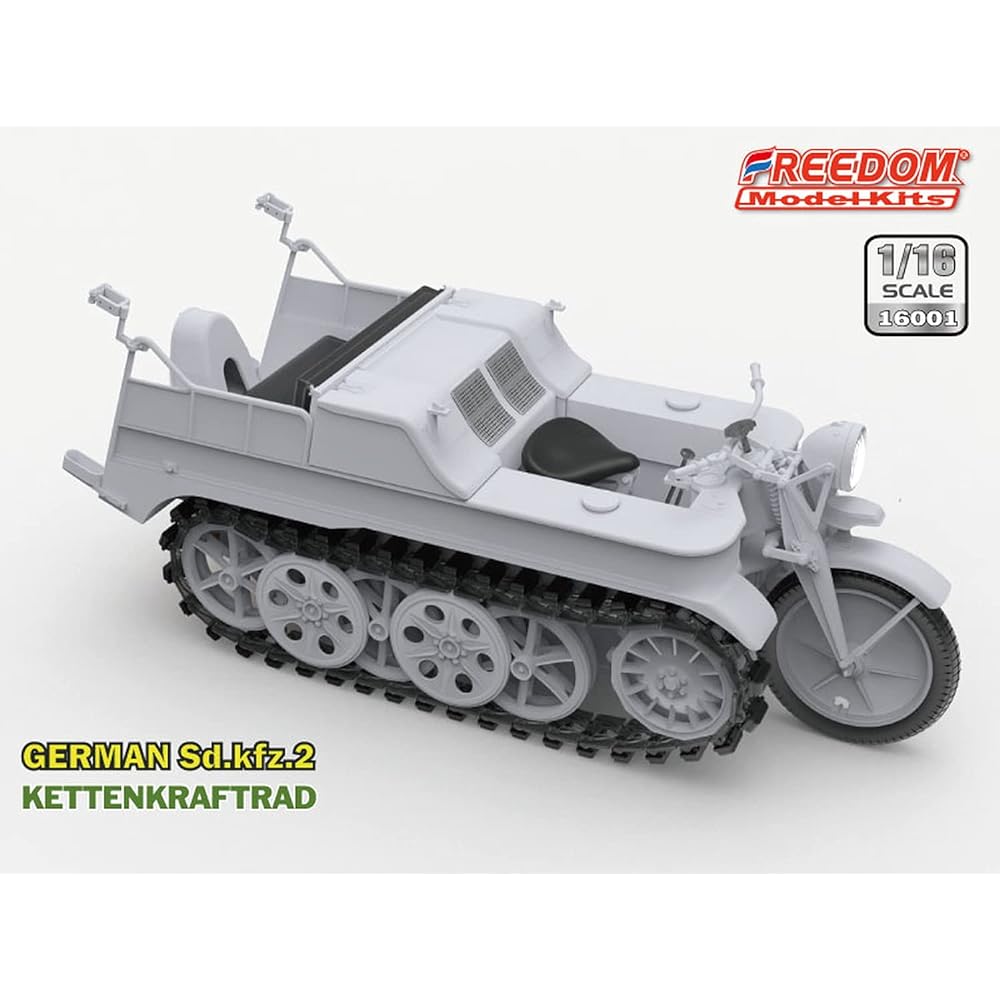 Freedom Model Kit 1/16 World War II German Army Sd.kfz.2 Kettenkraftrad Plastic Model FRE16001