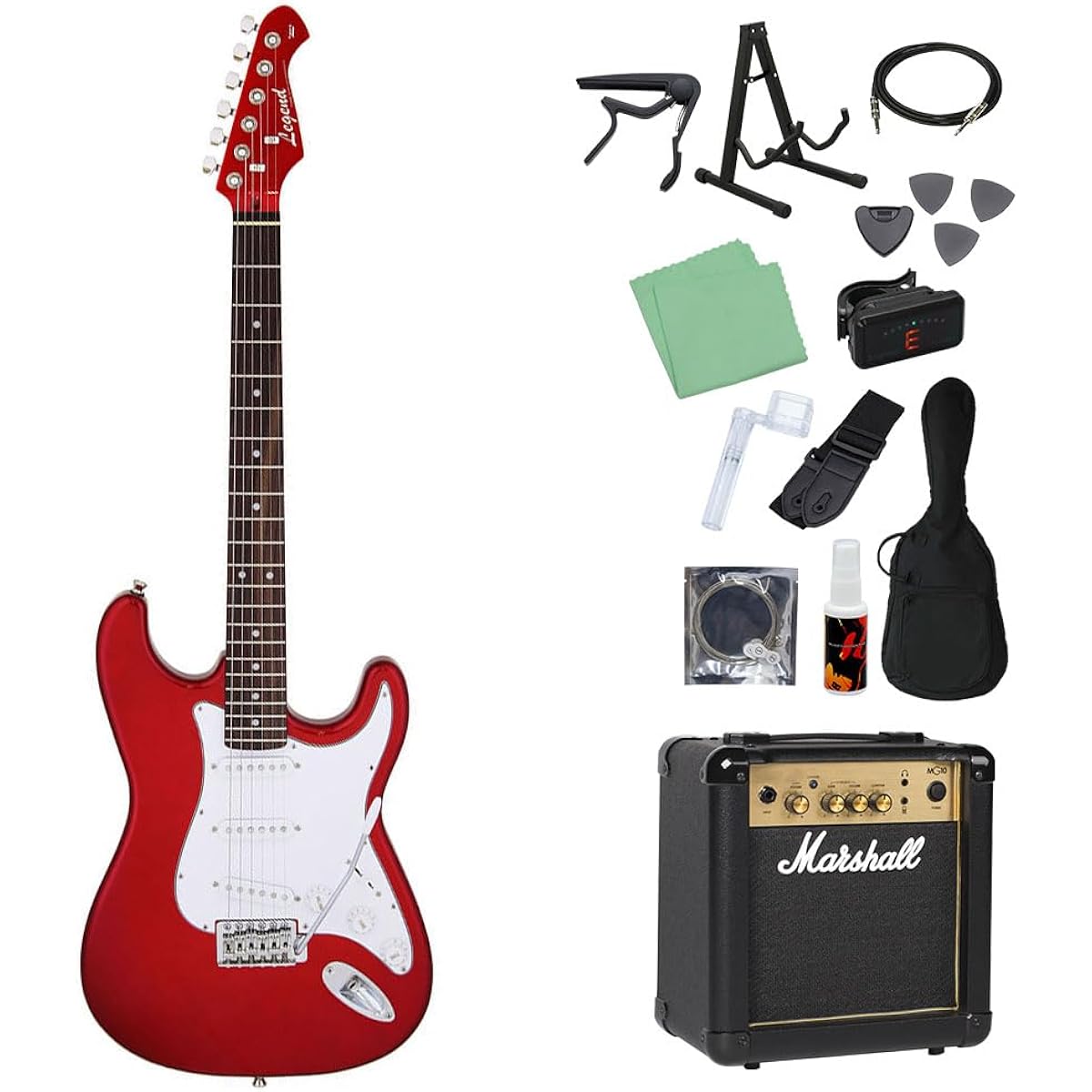 LEGEND LST-Z Electric Guitar Beginner 14-piece Set [With Marshall Amplifier] CACA Stratocaster Type Legend
