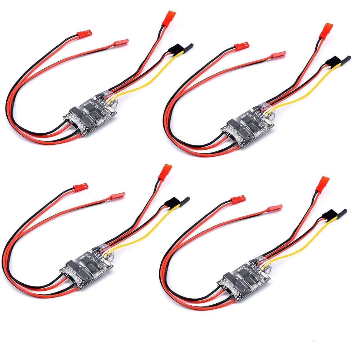 FPVDrone Bi-Directional 5A ESC Brushed Speed Controller Dual Way ESC 2S-3S Lipo RC Model Boat/Tank 130 180 Brushed Motor Spare Parts(4pcs)