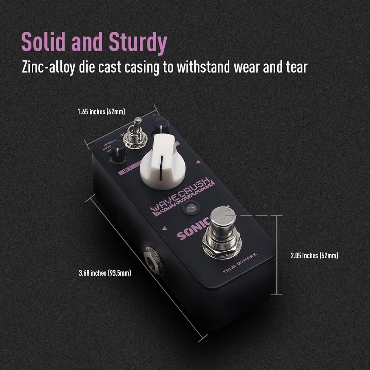 SONICAKE Digital Bit Crusher Sampling Rate Reducer Synth/Guitar/Bass Synthesizer LoFi Effect Pedal Wave Crush