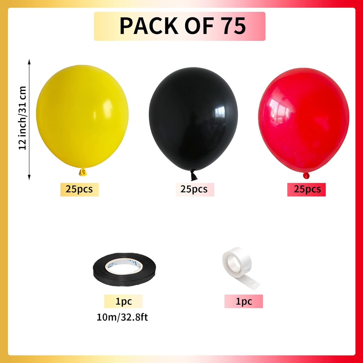 Red Black Yellow Balloons