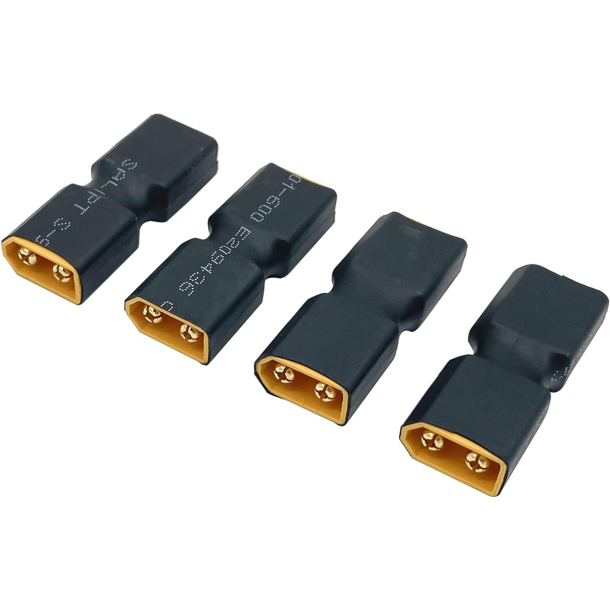 XT60 Female to Female Connector Wireless Adapter XT60 Connector Adapter for RC FPV Car Airplane Drone Lipo Battery (XT60 Male to XT60 Male) Pack of 4