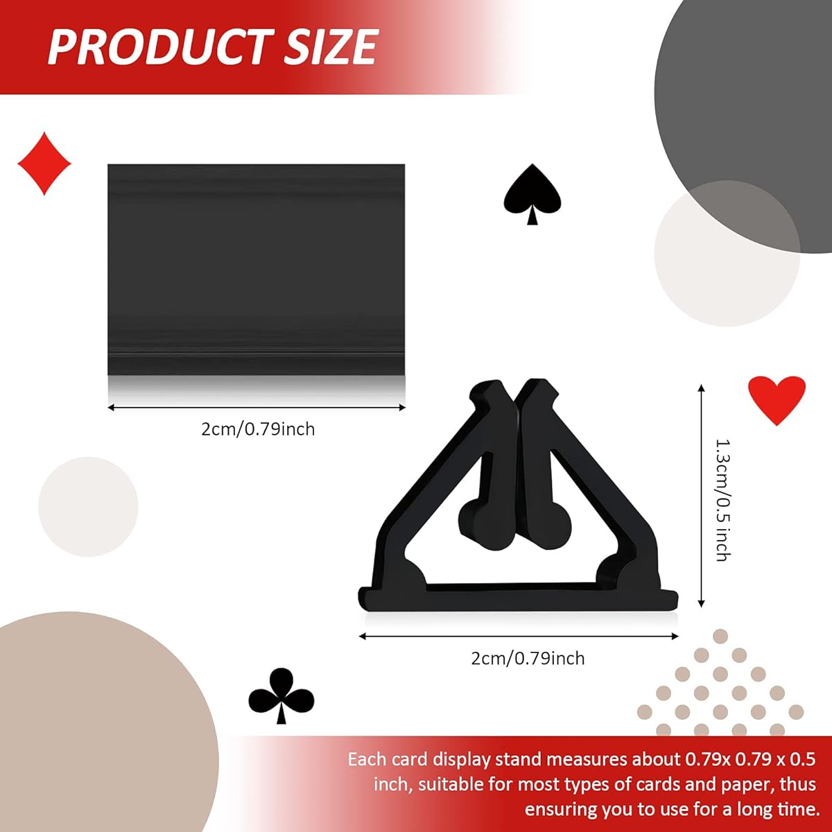 30 Pieces Game Card Stands Plastic Card Holders DIY Board Game Stands for Gaming Party Favors (Black)