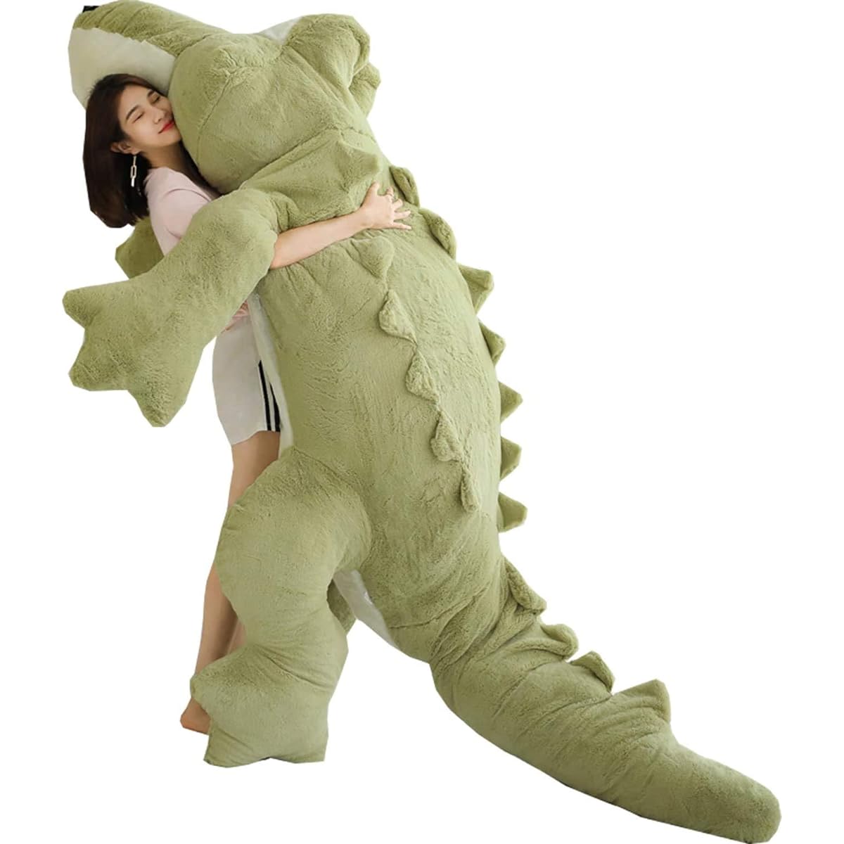 BEARS'HOME Stuffed Animal Crocodile Realistic Interior Goods Stylish Store Decoration Moving Celebration Present (Green, 230cm)