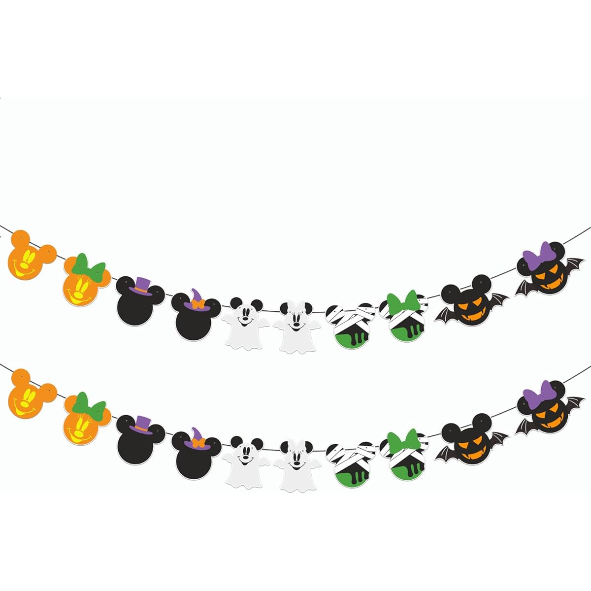 Mickey-style Halloween garland banner Mickey Minnie Halloween decorations Mickey Minnie theme Halloween party Birthday party