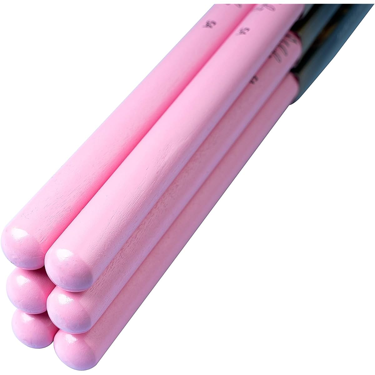 Mulucky 5A Drumsticks Classic Maple Wood Drumsticks with Carry Bag 3 Pairs Pink