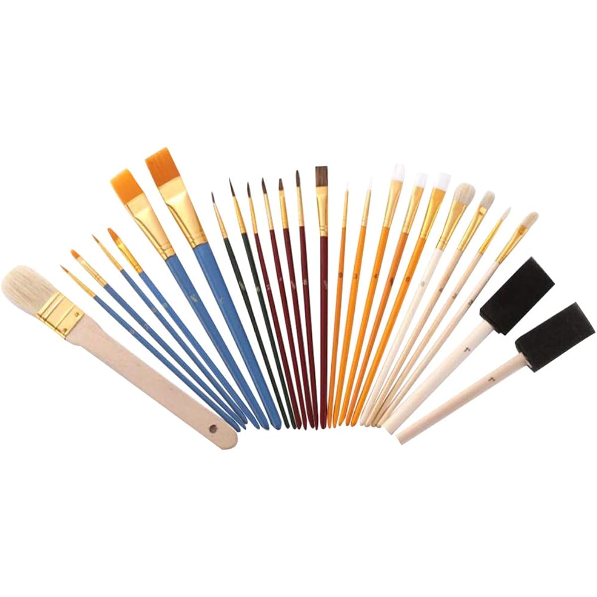 NUOBESTY Suit Acrylic Paint Brush Set Artist Paint Brush Bristle Brush for Students Watercolor Painting 25 Pieces Paint Brush Paint Brush