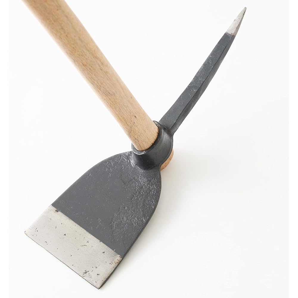 Agurino Kura Yoshiri Cross Hoe Round Hoe 390mm Pickaxe with Pickaxe Soil Breaker For Hard Soil and Clay Root Cutting Wasteland Civil Engineering Pickaxe Field Agriculture