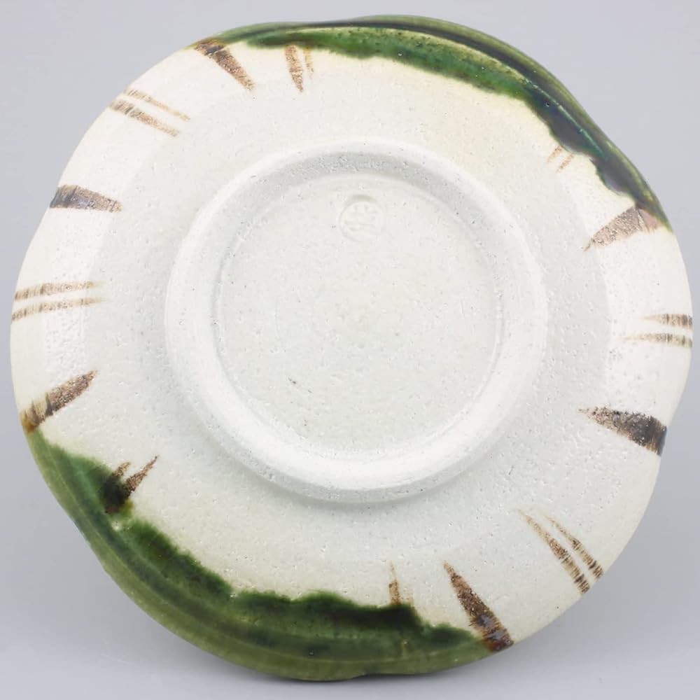 Seto ware "Nakajima Shiokusa" Tetsue Oribe Plate, Plate, Serving Plate, Diameter approx. 14cm, Tableware Set, Set of 5, Made in Japan 004-0014s