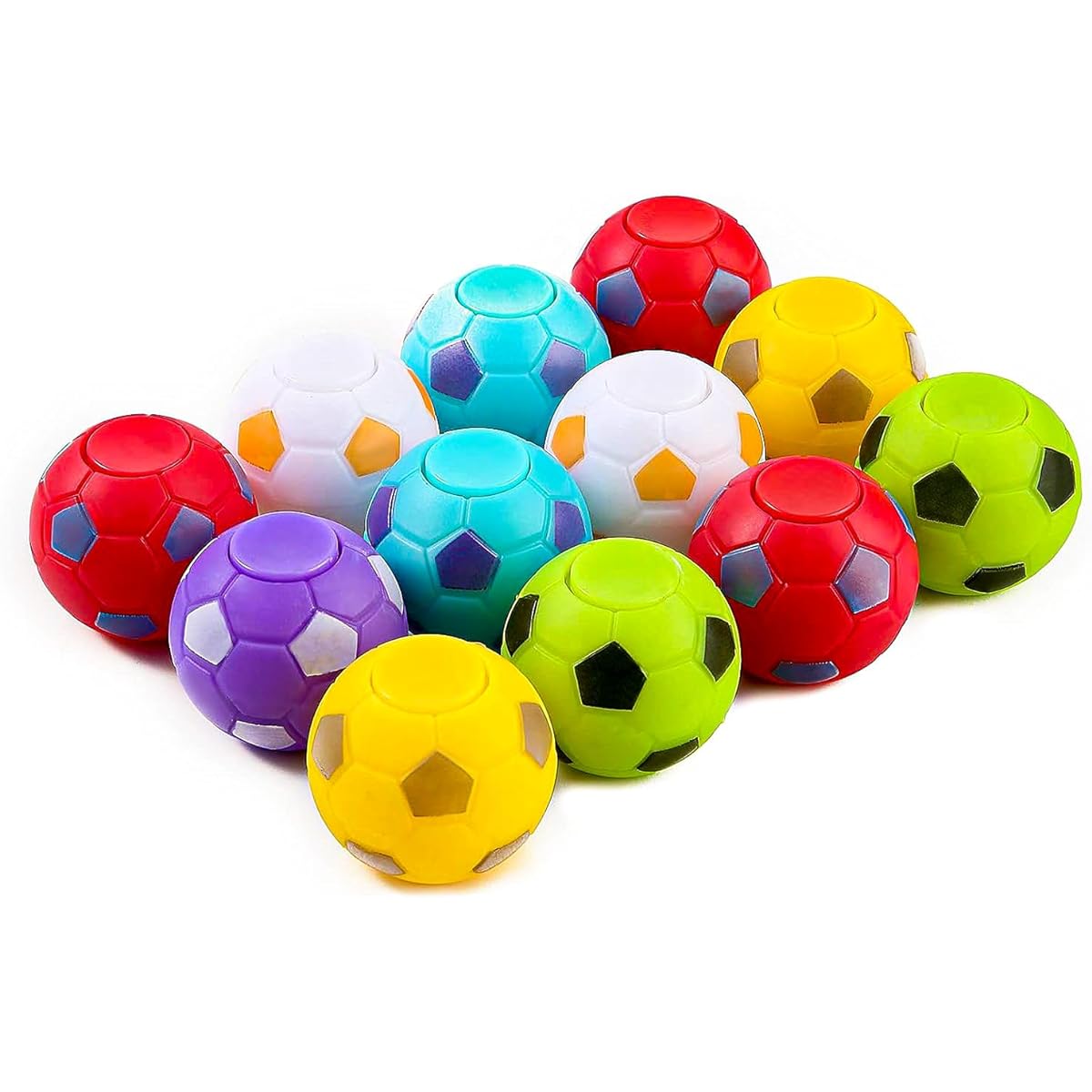SCIONE Soccer Party Favors Goodie Bag Stuffers, Pack of 12 Mini Sports Fidget Soccer Balls Treasure Box Toys Classroom Go Home Gifts for Birthday Valentine's Halloween Christmas Easter Party