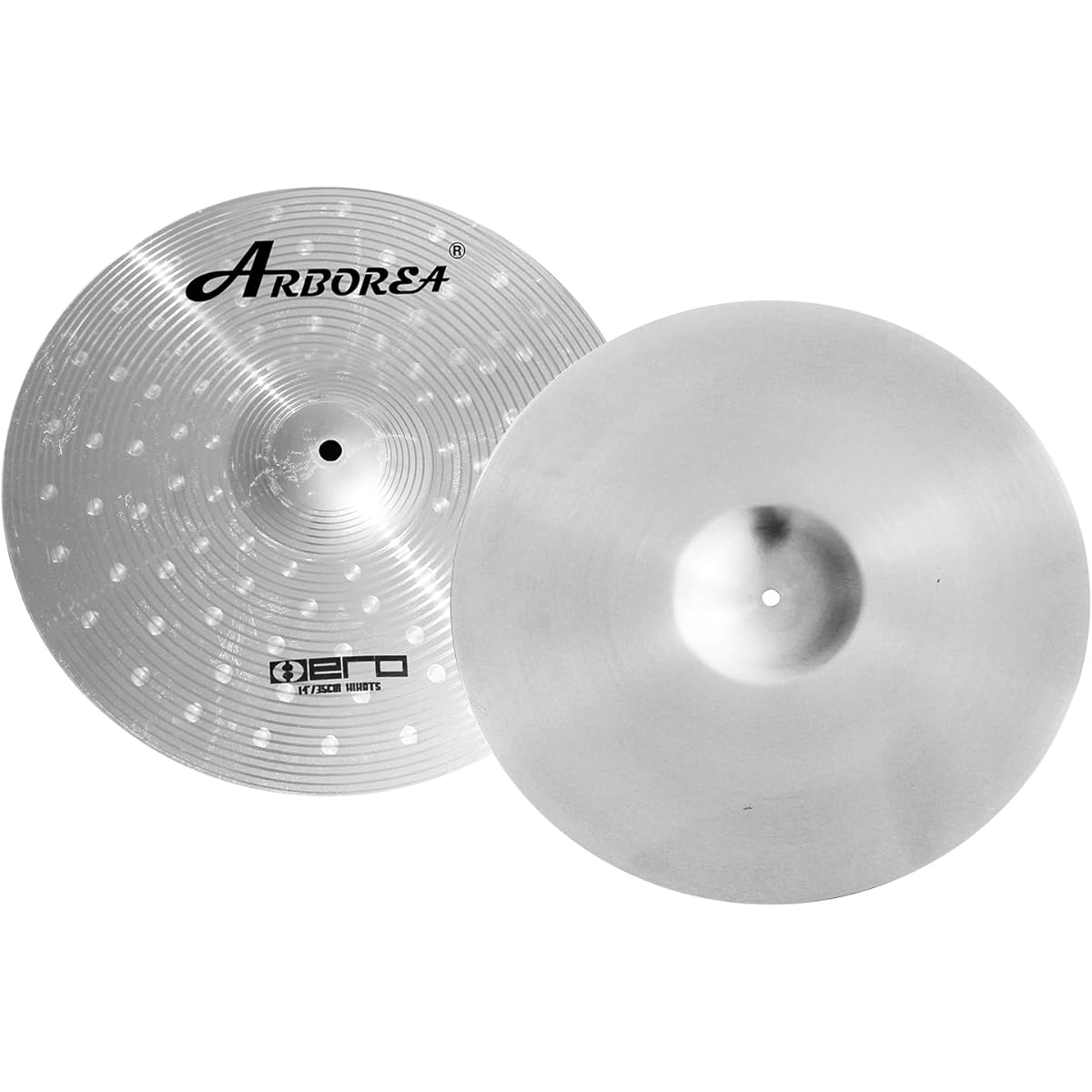 Arborea Cymbal Pack 14 Inch Hihats 16 Inch Crash 18 Inch Crash 20 Inch Ride 5 Piece Cymbal Drum Set Silver Drum Practice Cymbals for Beginners