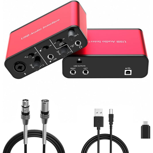 Audio Interface Solo Recording Podcast Streaming Recording Songwriting Streaming Podcast Plug and Play Noise Free XLR Audio Interface (#003)