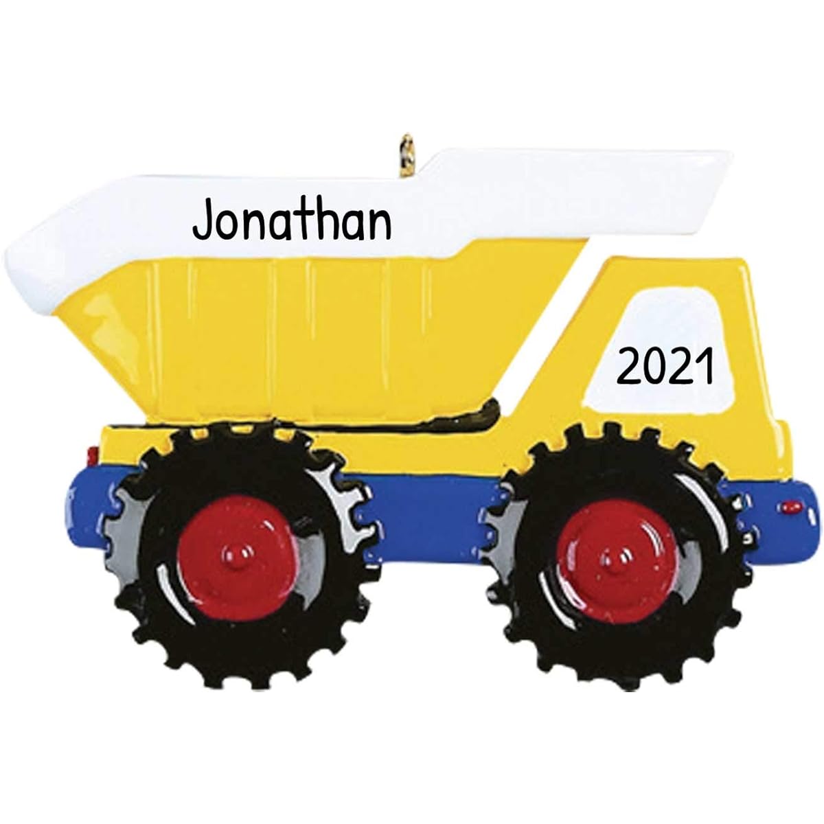 Personalized Dump Truck Ornament Christmas - Construction Ornament Christmas, Dump Truck Christmas Ornament, Construction Christmas Ornament - Dump Truck Side - Free Customization