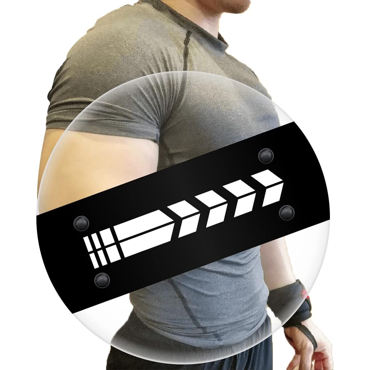 Shindn Aluminum Alloy Metal Shield Forearm Armor Arm Shield Lightweight Round Shield with Window Breaker