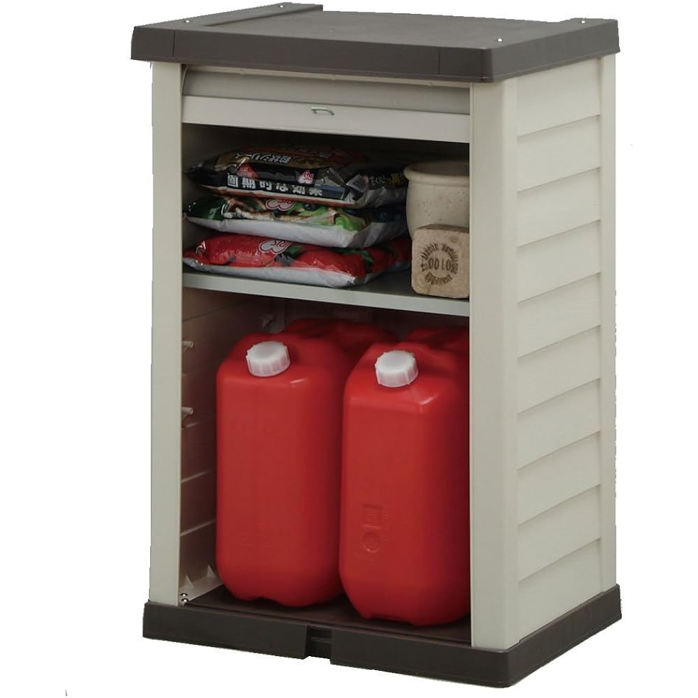 Iris Ohyama Outdoor Storage Locker Woody Locker Container Width 57.5 x Depth 48.5 x Height 90.5cm WDL-910V