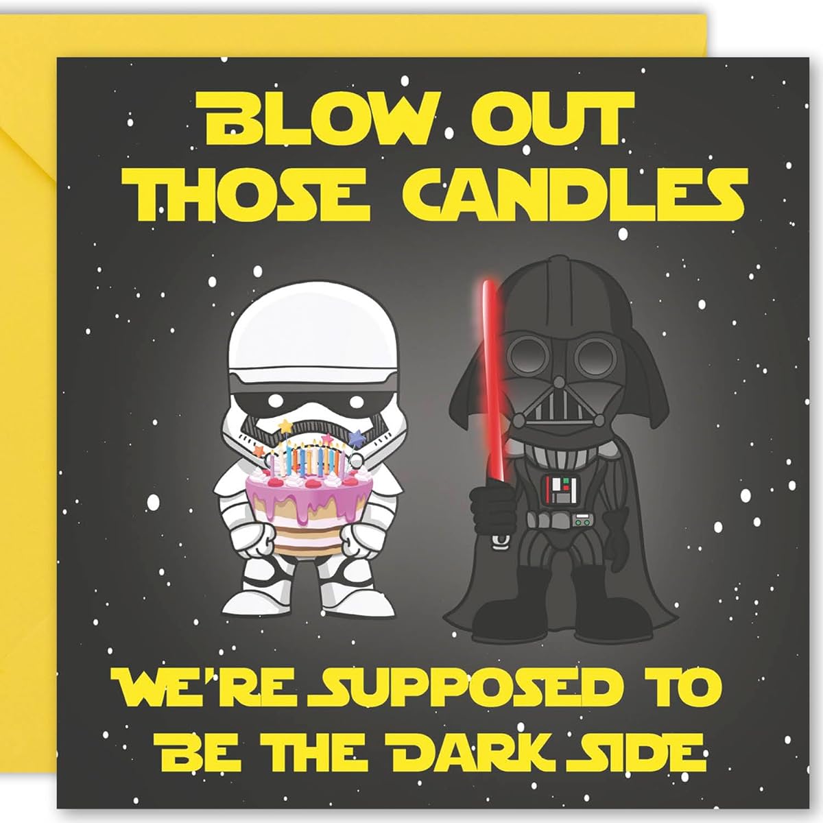 Cult Kitty - Supposed To Be The Dark Side - Hilarious 21st, 30th, 40th Birthday Gifts for Men, Boys, Brothers, Sons, Uncles! Premium Card with Matching Envelope