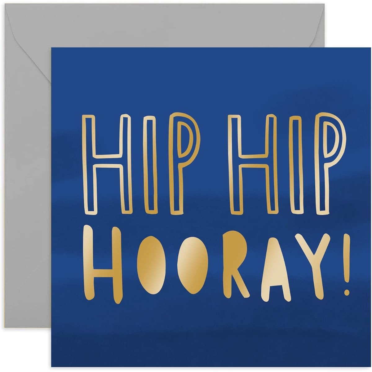 Old English Co. Bold Hip Hip Hooray Birthday Card - Blue Birthday Wishes Card for Men | For Dad, Brother, Son, Boyfriend | Blank Inside & Envelope Included