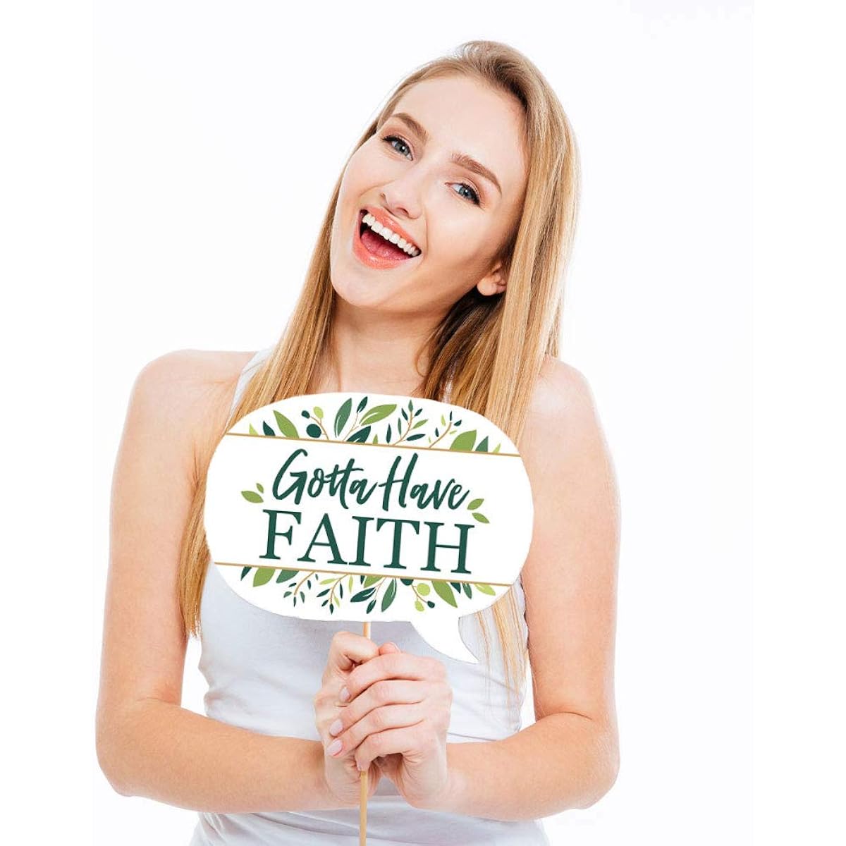 Funny Baptism Elegant Cross - Religious Party Photo Booth Prop Kit - 10 Pieces