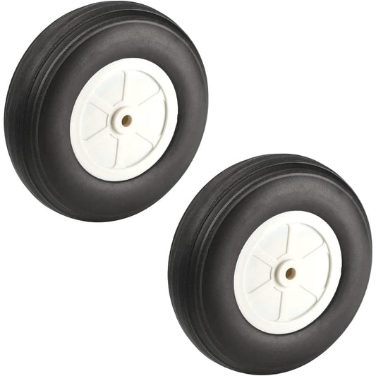 4" RC Model Airplane Ultra Lightweight Sponge Tires Tail Wheel Tire and Wheel Set for RC Car Airplane PU Sponge Tires with Plastic Hub 2pcs (Betomshin)