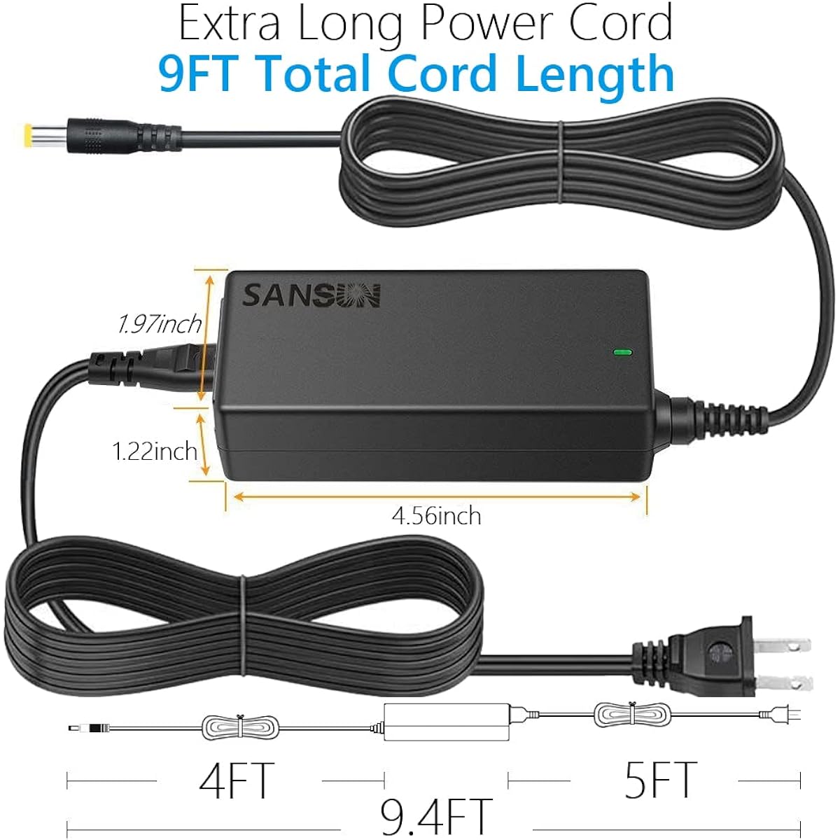 12V 5A Power Supply 60W Power Adapter 120V AC to 12V DC Transformer for LED Strip Light (Pack of 3)