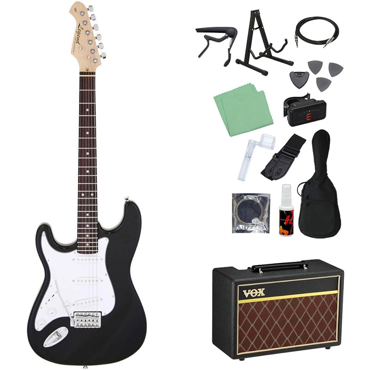 LEGEND LST-Z L/H Electric Guitar Beginner 14-piece Set [With VOX Amplifier] BK Lefty Left-Handed Legend