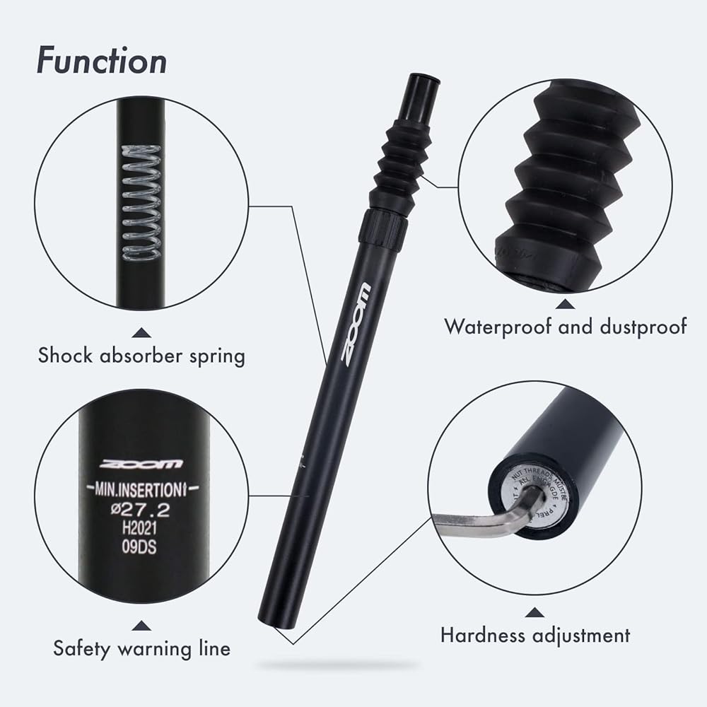 DJC Suspension Seatpost Straight Pillar Headless Bike Seatpost Shock Absorber City Bike MTB 25.4 27.2 28.6 30.4 30.9 31.6mm