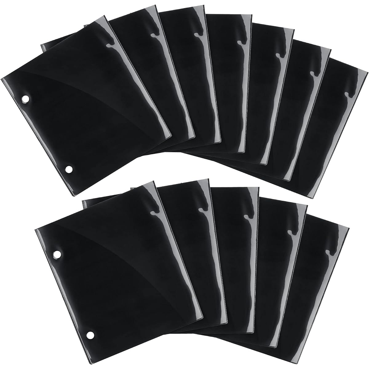 Flip Folio Marching Band Music File Holder Sheet Musical Flip Folder 2 Hole 7.5 x 6.3 Inch PVC Flip Folder Pages Waterproof Window Pages Holds Sheet Music Files (Black)