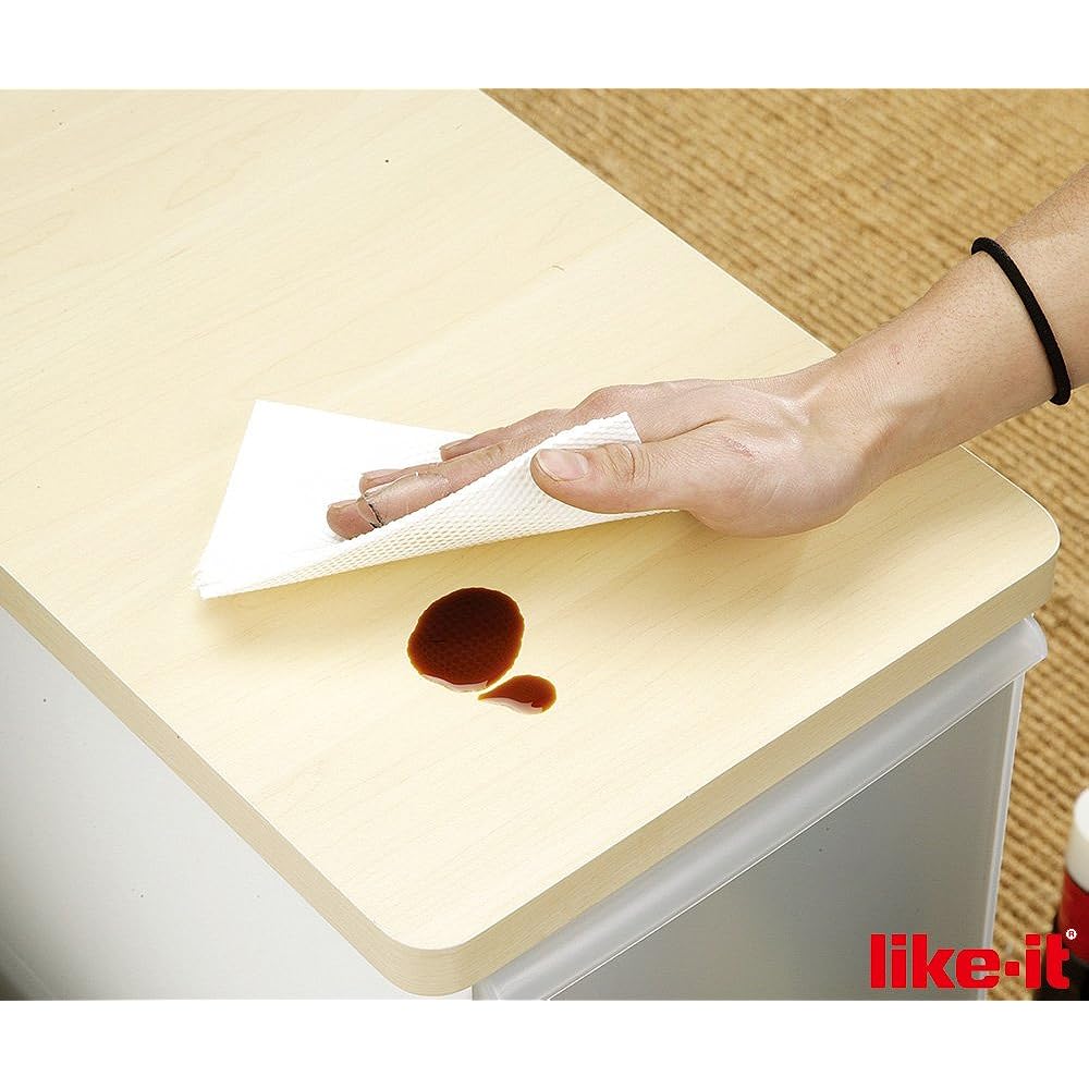 Slim Storage Heat Resistant Wood Top Stocker Slim White with Casters TS-4WT