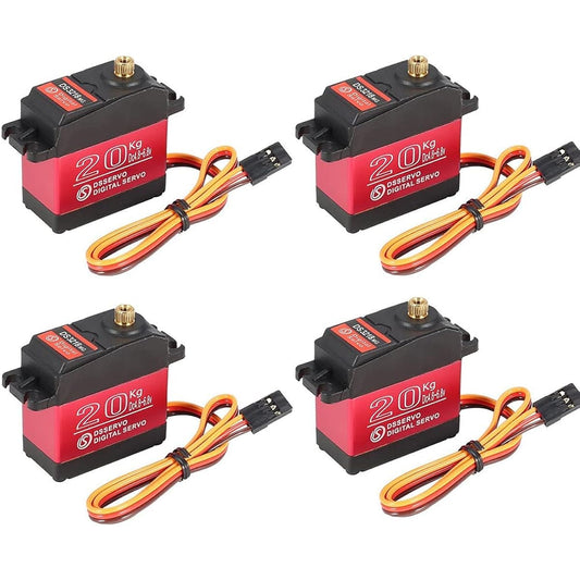 4PCS Set DS3218 Waterproof 20KG Digital Servo Full Metal Digital Steering Servo with 25T Servo Arm for RC (180°) [Parallel Import]