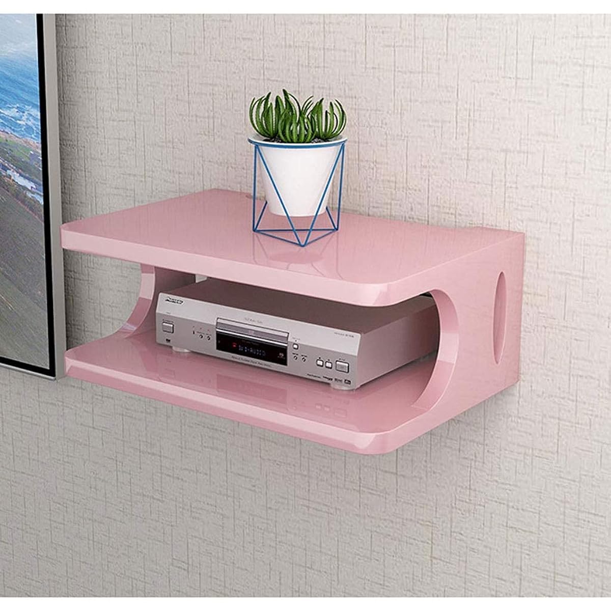 Wall Mount Shelf Floating Shelf Wall Mount TV Stand Cabinet Open Foam Locker Set Top Box Shelf Router Storage Box DVD Player/Cable Box/Game Console/Router Floating Shelf Wall Mount