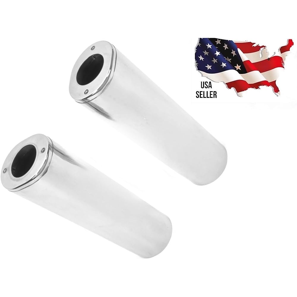 45963-97 Extended + 4 inch Plus 4 inch 1980-2013 Touring Harley Upper Fork Chrome Slider Cover Davidson Street Glide Road King 1986-2017 Softail Fat Boy Heritage Slim 1949-1984 0411 0013 04110013